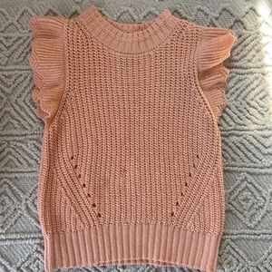 Orange Knitted Short Sleeve Sweater